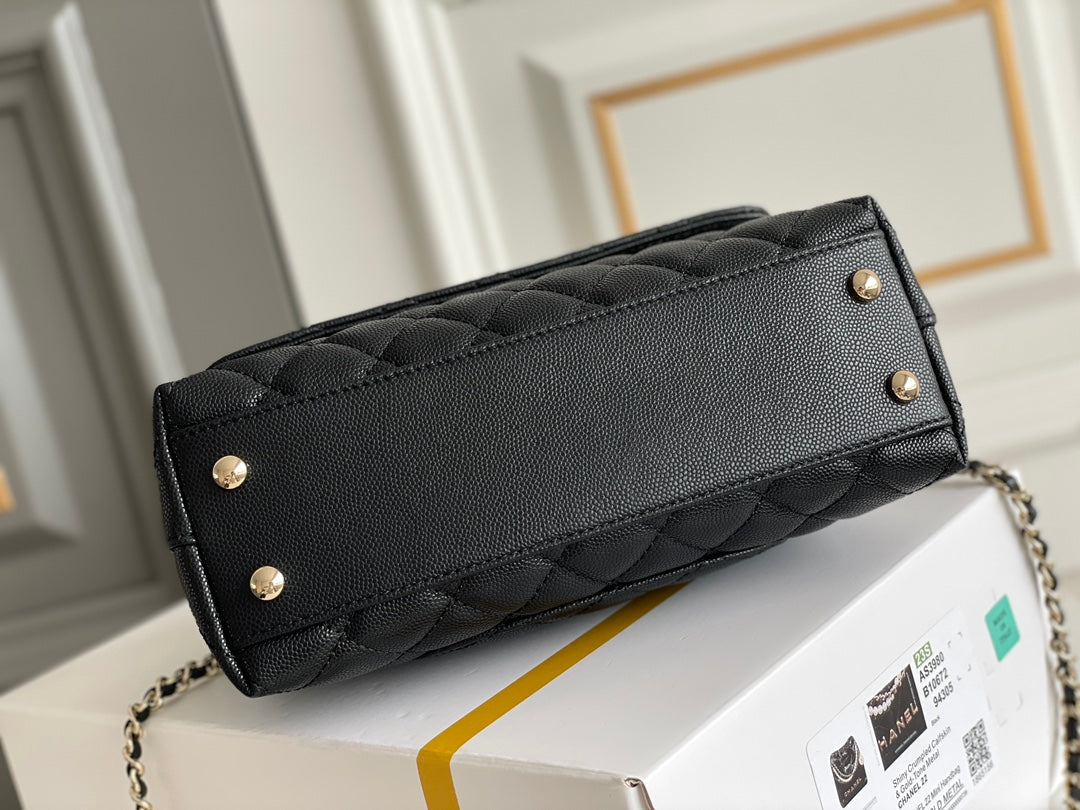 Chanel Coco Handle Black Bag Handle Flap Small/Mini Bag Black