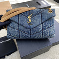 YSL Puffer Denim Bag - Blue