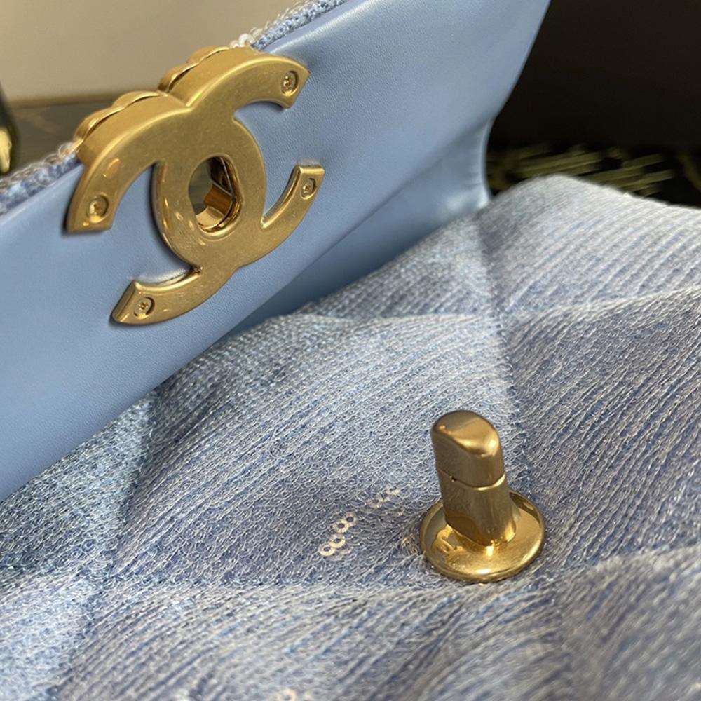 Chanel 19 Sequin Flap Bag - Light Blue