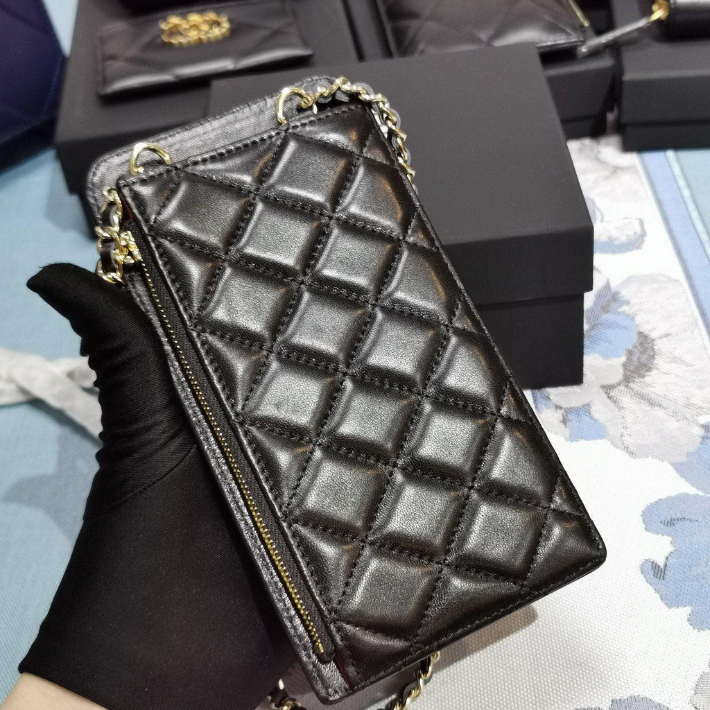 Chanel Lambskin Phone Holder Wallet