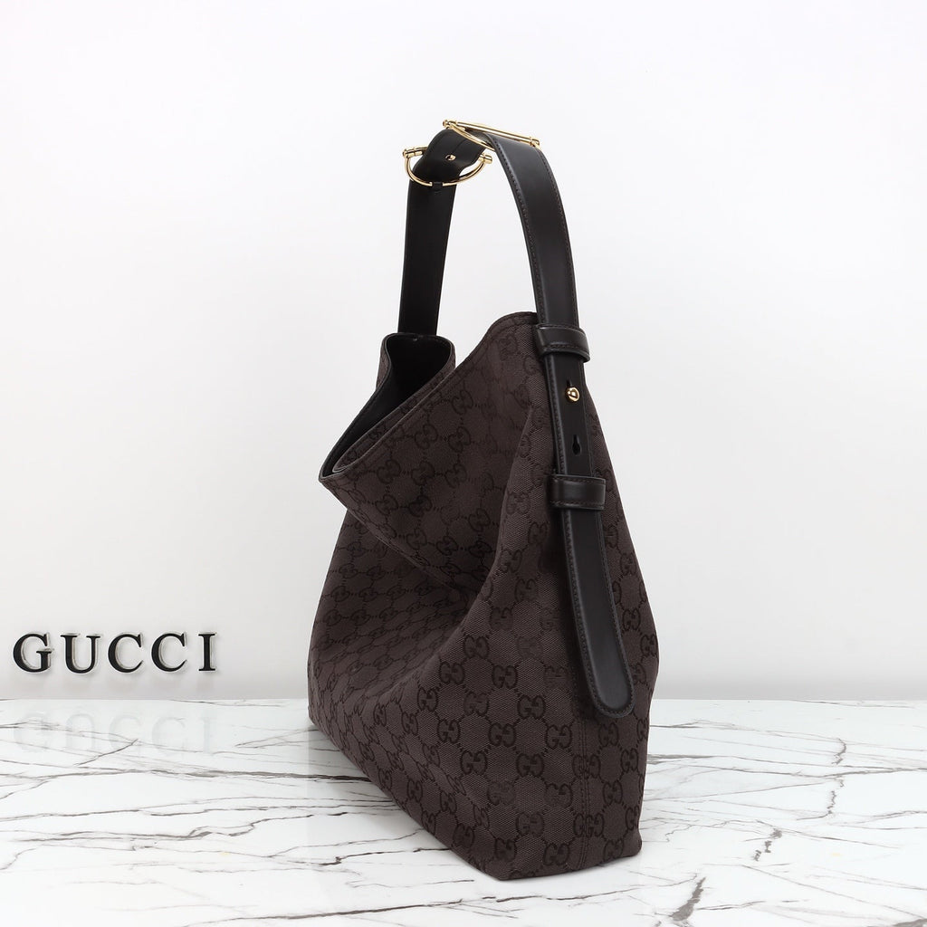 Gucci Beatrix Tote Brown and Dark Brown Original GG Canvas
