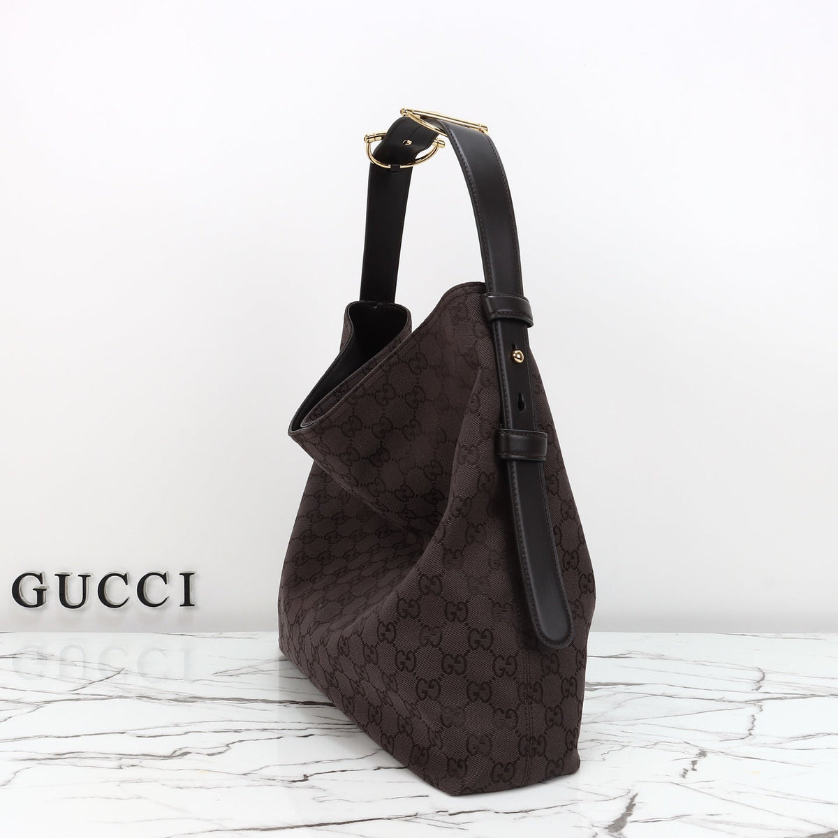 Gucci Beatrix Tote Brown and Dark Brown Original GG Canvas