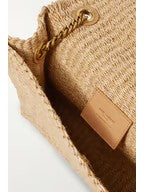 YSL Saint Laurent Kate Medium Raffia Shoulder Bag