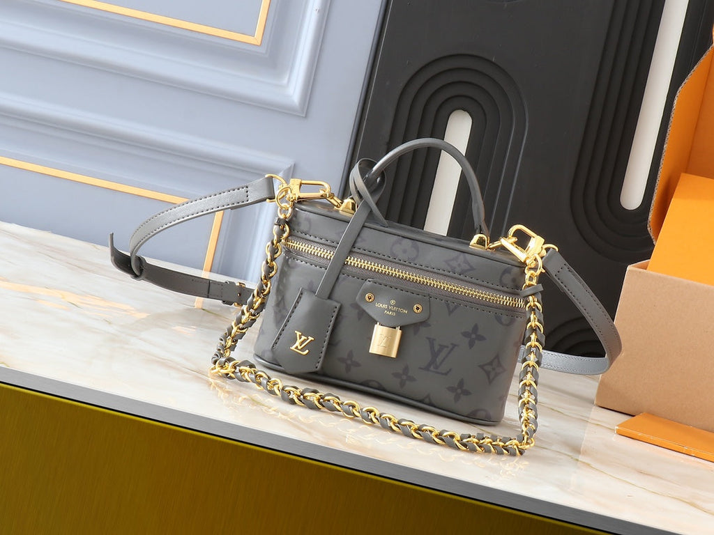 Louis Vuitton LV Vanity Chain Pouch Shoulder Bag - Gray