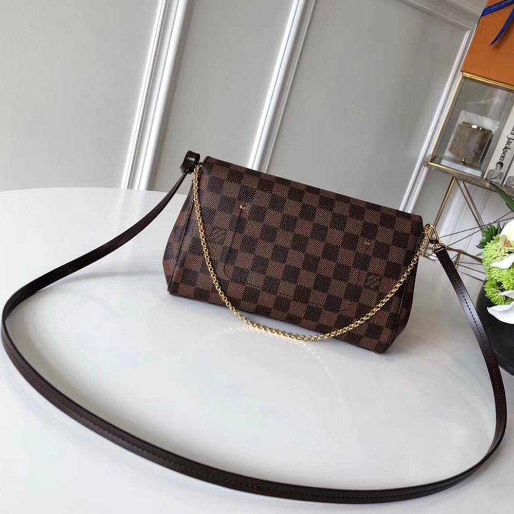 LV Favorite MM Damier Ebene Shoulder Bag