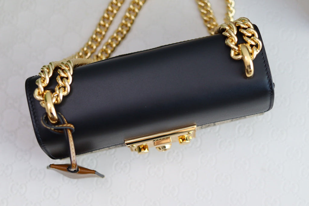 Gucci Padlock 20 Ophidia Leather Black Shoulder Bag
