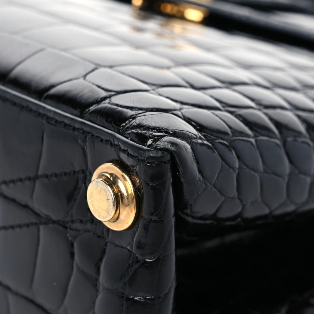 LV Rose Des Vents Mini Handbag - Alligator Matte Black
