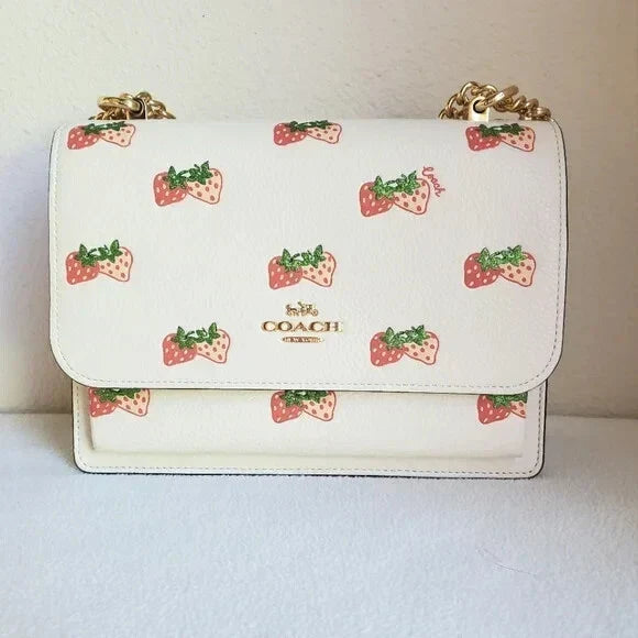 Coach Klare Crossbody with Strawberry Print - White