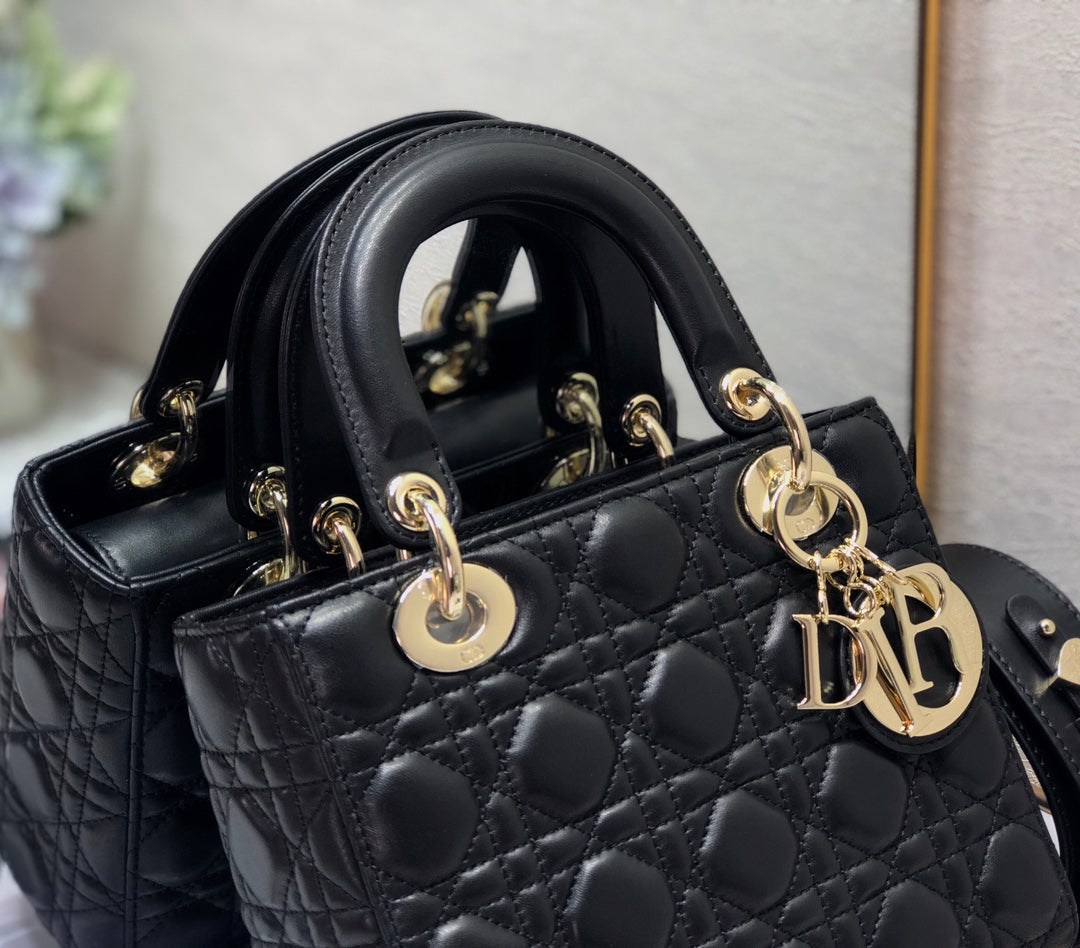 Dior Lady My Abcdior Lambskin Bag - Black