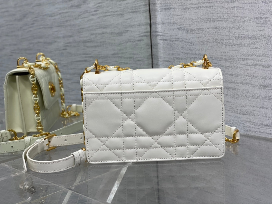Dior Miss Caro White Macrocannage Lambskin Bag