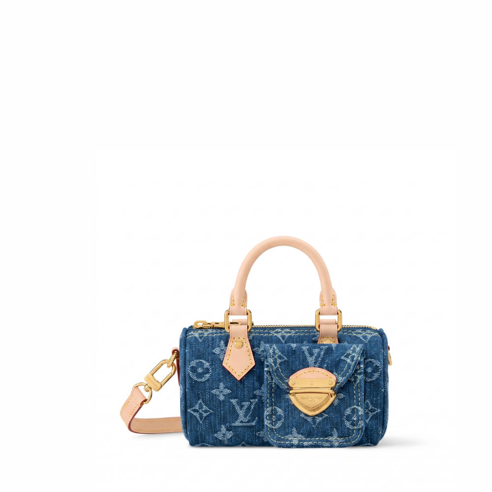 LV Nano Speedy Denim Handbag