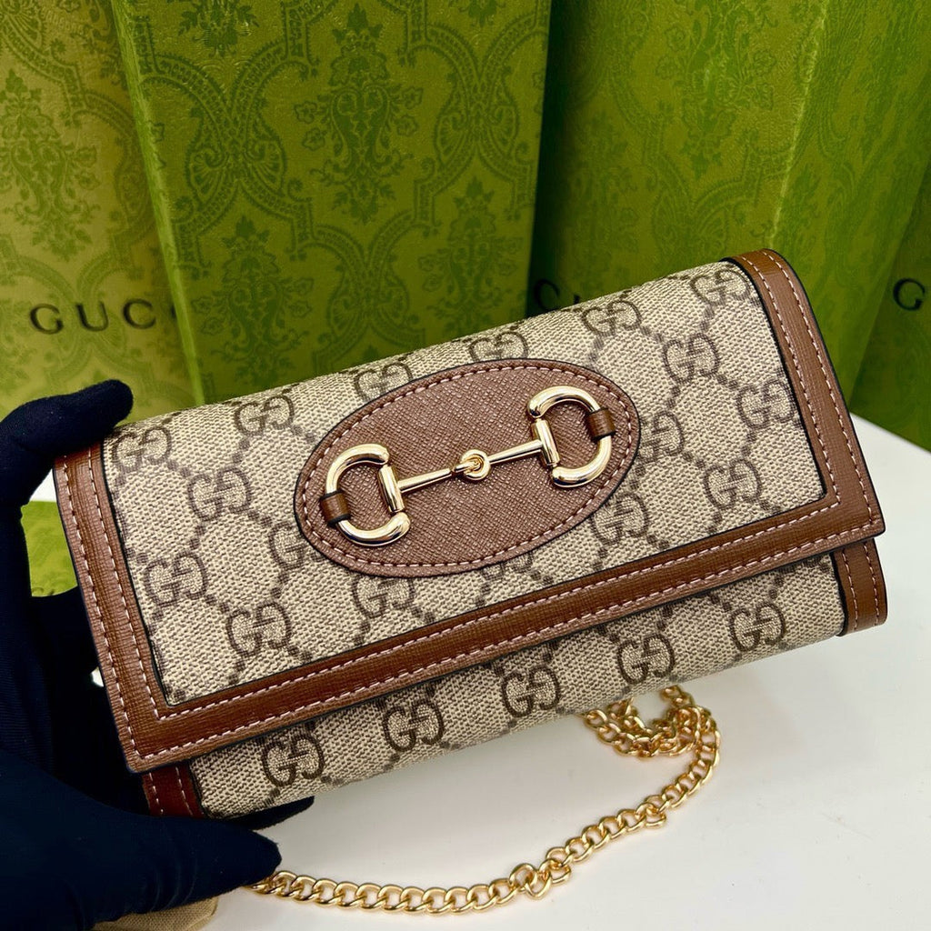 Gucci Brown Saddle Buckle Handbag