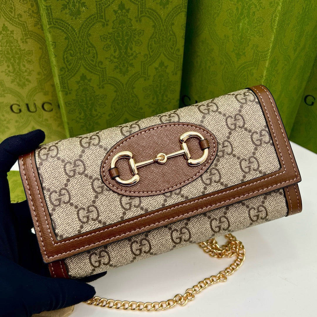 Gucci Brown Saddle Buckle Handbag
