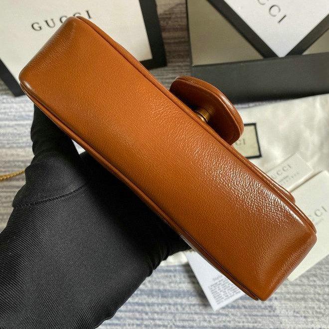 Gucci GG Marmont Mini Bag - Brown Leather