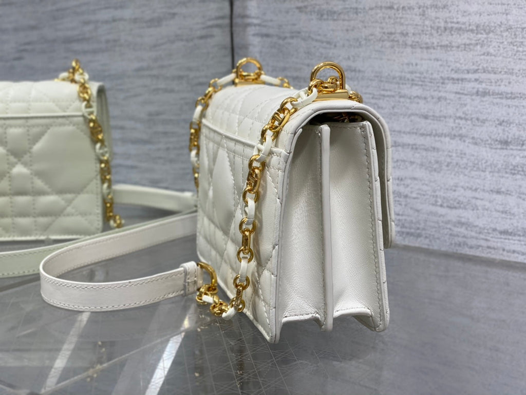 Dior Miss Caro White Macrocannage Lambskin Bag