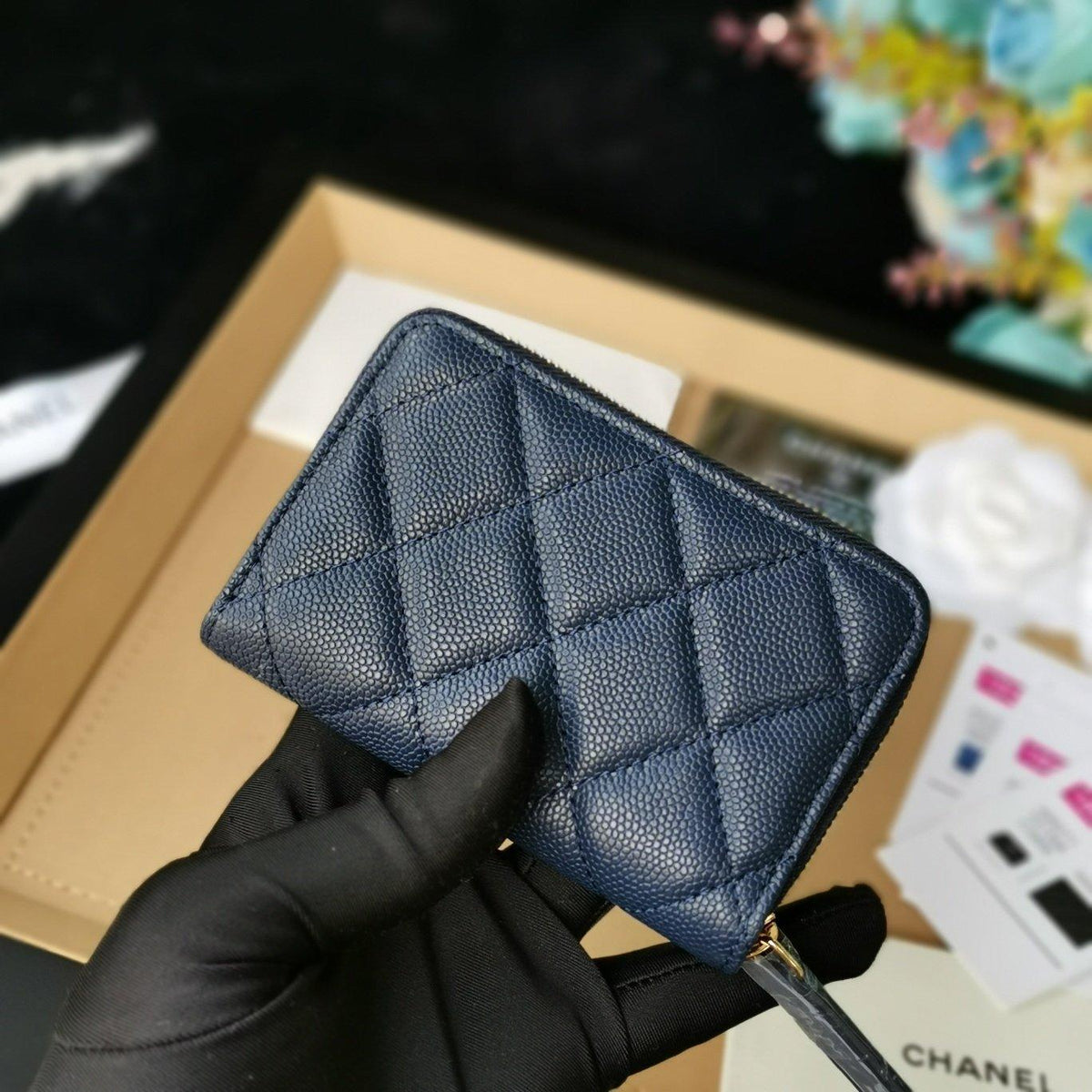 Chanel Coin Wallet Navy Blue