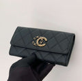 Chanel Caviar Quilted Gusset Flap Wallet