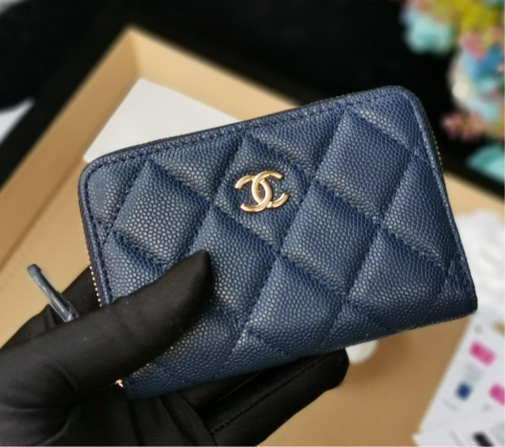 Chanel Coin Wallet Navy Blue