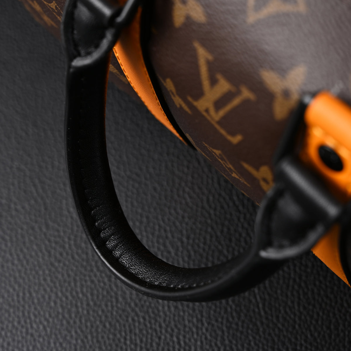 Louis Vuitton Keepall Bandoulière 50 – Monogram Canvas with Neon Orange Trim Travel Bag