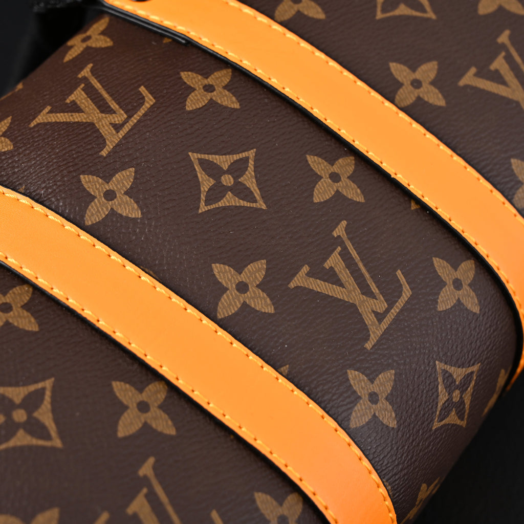 Louis Vuitton Keepall Bandoulière 50 – Monogram Canvas with Neon Orange Trim Travel Bag
