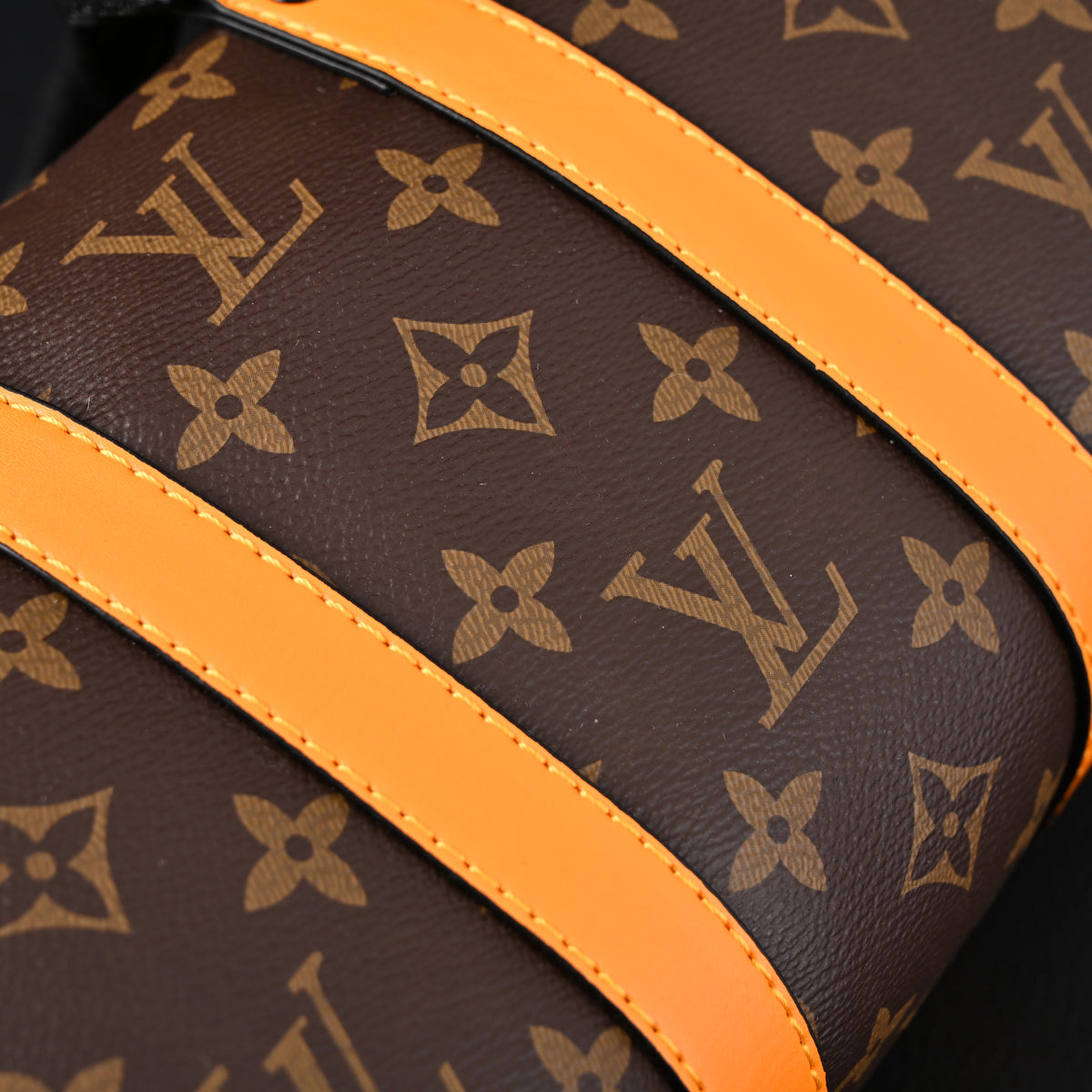 Louis Vuitton Keepall Bandoulière 50 – Monogram Canvas with Neon Orange Trim Travel Bag