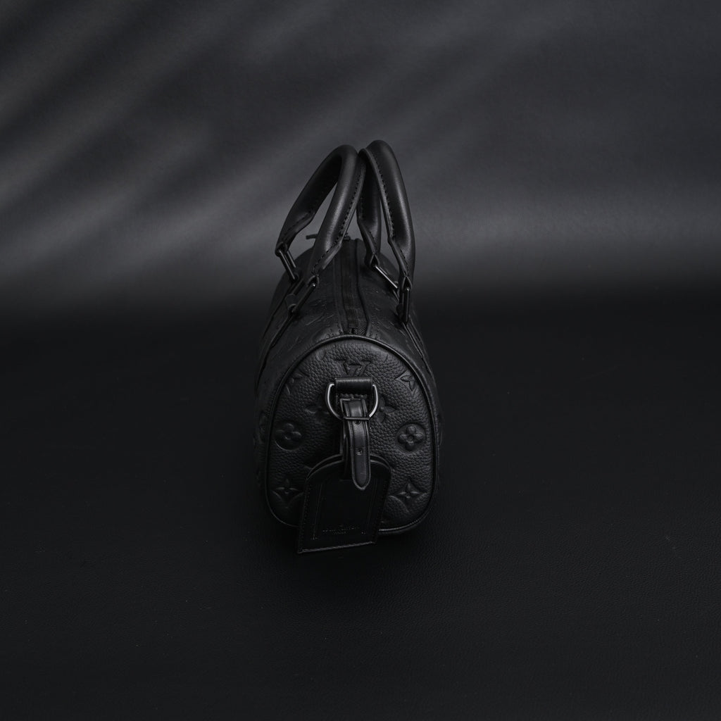 Louis Vuitton Keepall Bandoulière 50 – Monogram Shadow Black Leather Travel Bag