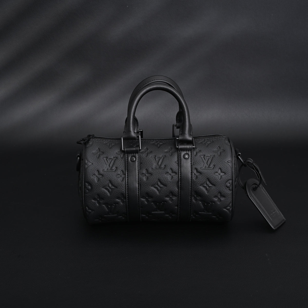 Louis Vuitton Keepall Bandoulière 50 – Monogram Shadow Black Leather Travel Bag