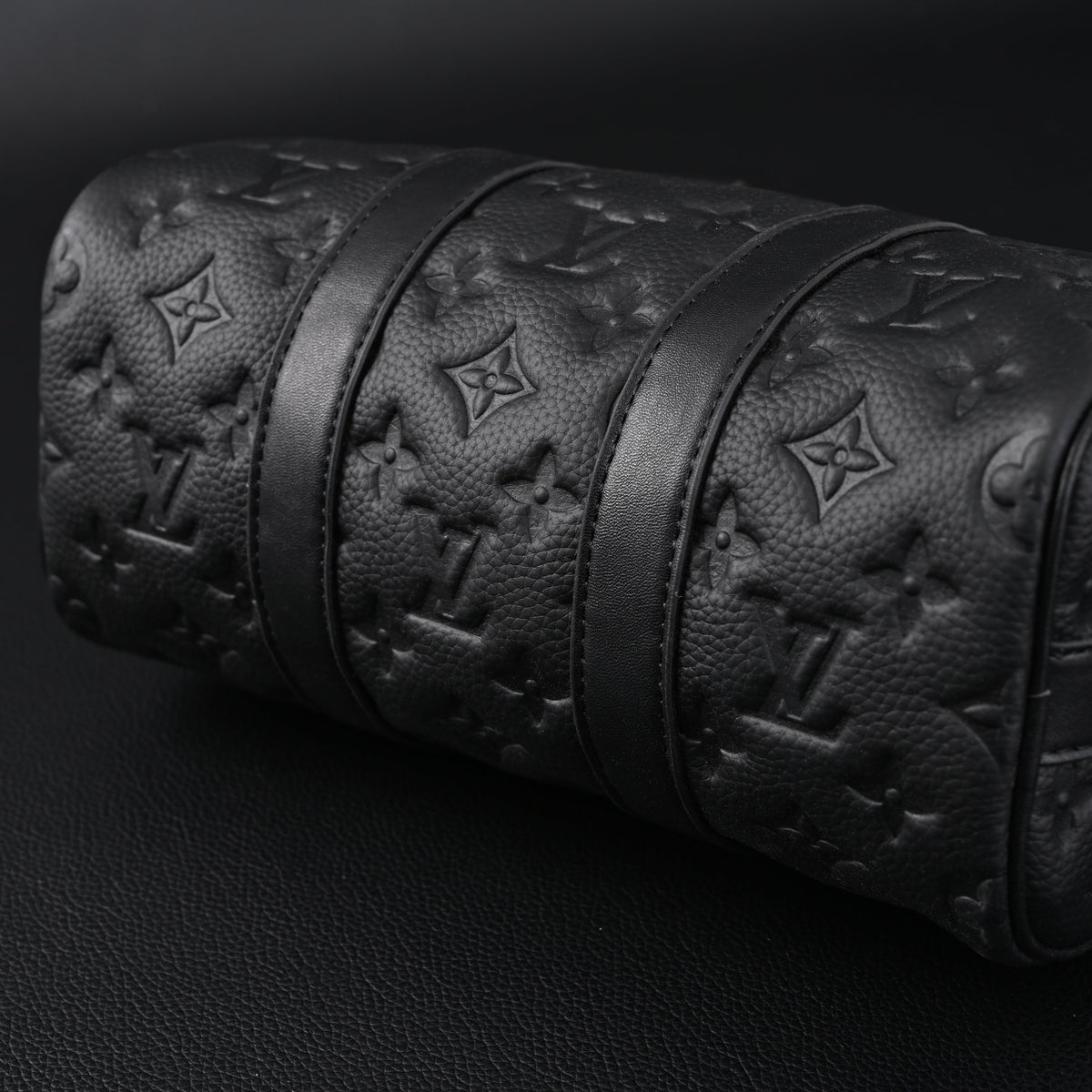 Louis Vuitton Keepall Bandoulière 50 – Monogram Shadow Black Leather Travel Bag