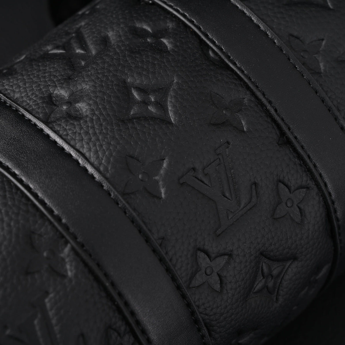 Louis Vuitton Keepall Bandoulière 50 – Monogram Shadow Black Leather Travel Bag