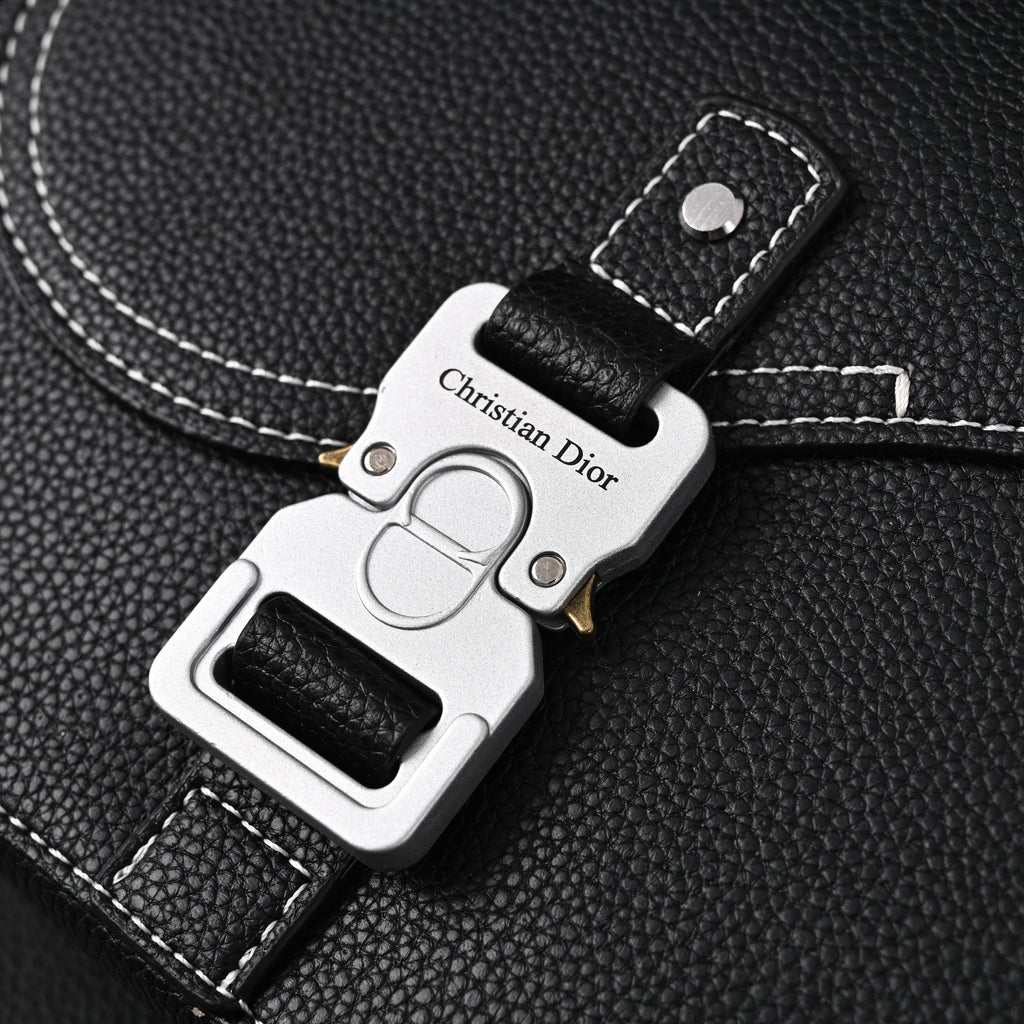 Dior Saddle Crossbody Bag – Black Grained Calfskin with Silver-Tone Hardware - Black with Silver-Tone Hardware
