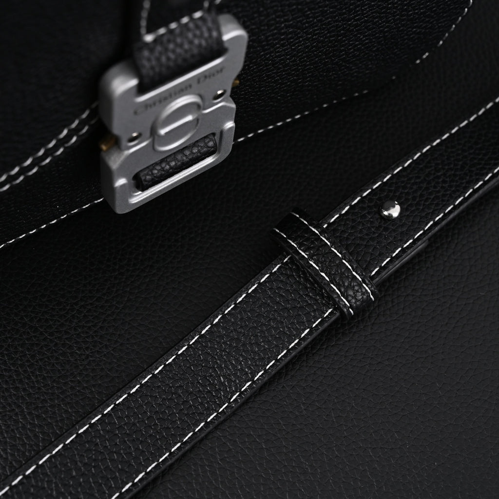 Dior Saddle Crossbody Bag – Black Grained Calfskin with Silver-Tone Hardware - Black with Silver-Tone Hardware