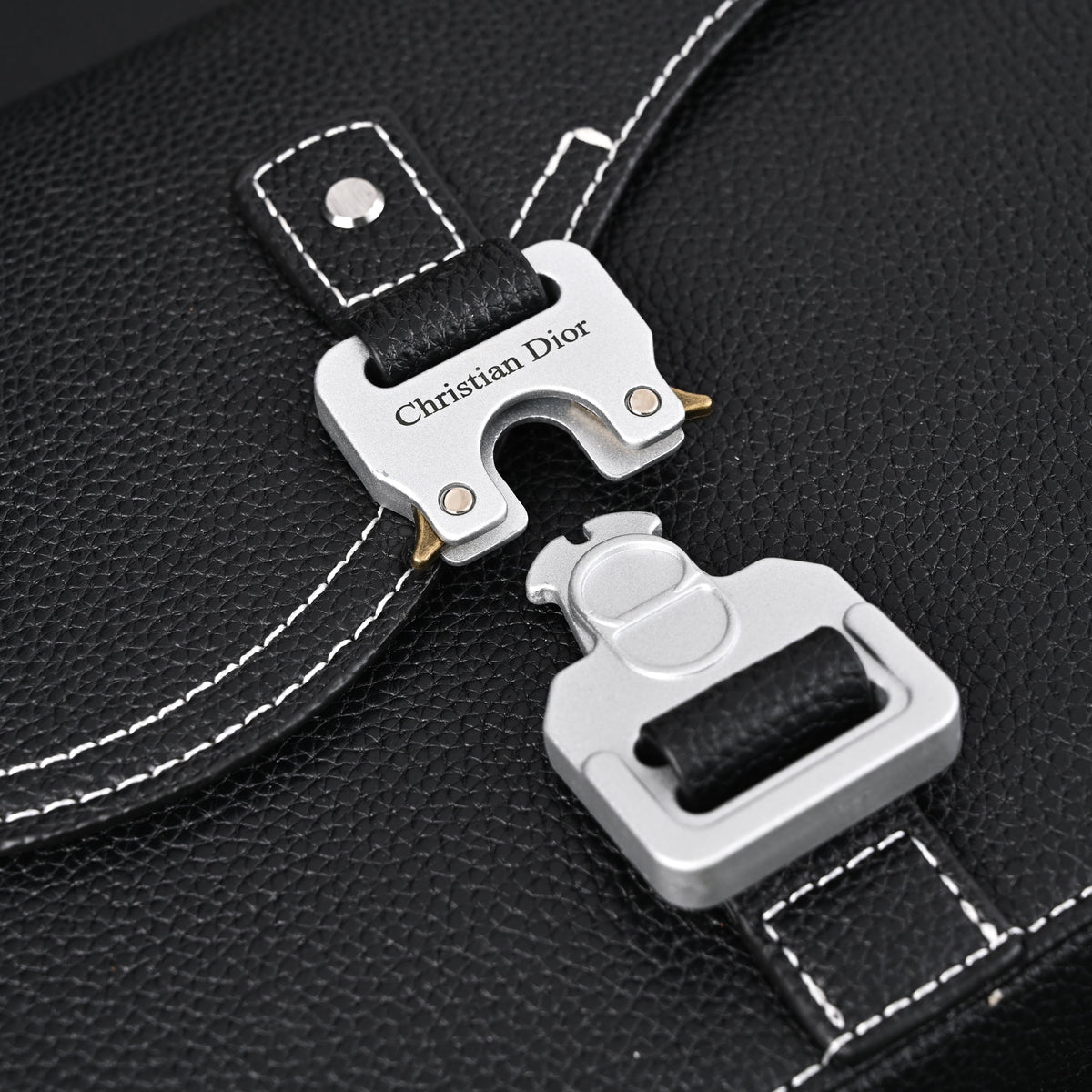 Dior Saddle Crossbody Bag – Black Grained Calfskin with Silver-Tone Hardware - Black with Silver-Tone Hardware
