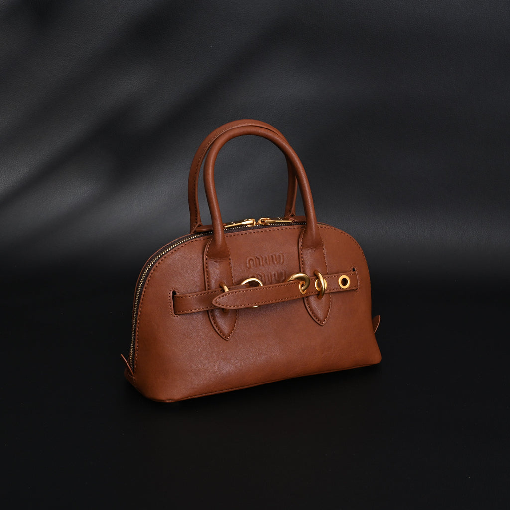 Gucci Horsebit 1955 Brown Leather Top Handle Bag - Classic Brown with Rich Texture