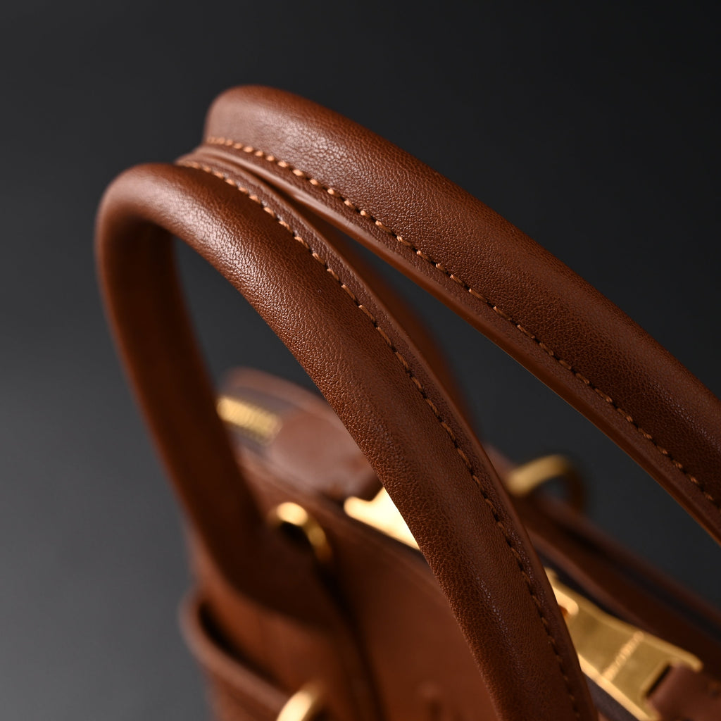 Gucci Horsebit 1955 Brown Leather Top Handle Bag - Classic Brown with Rich Texture