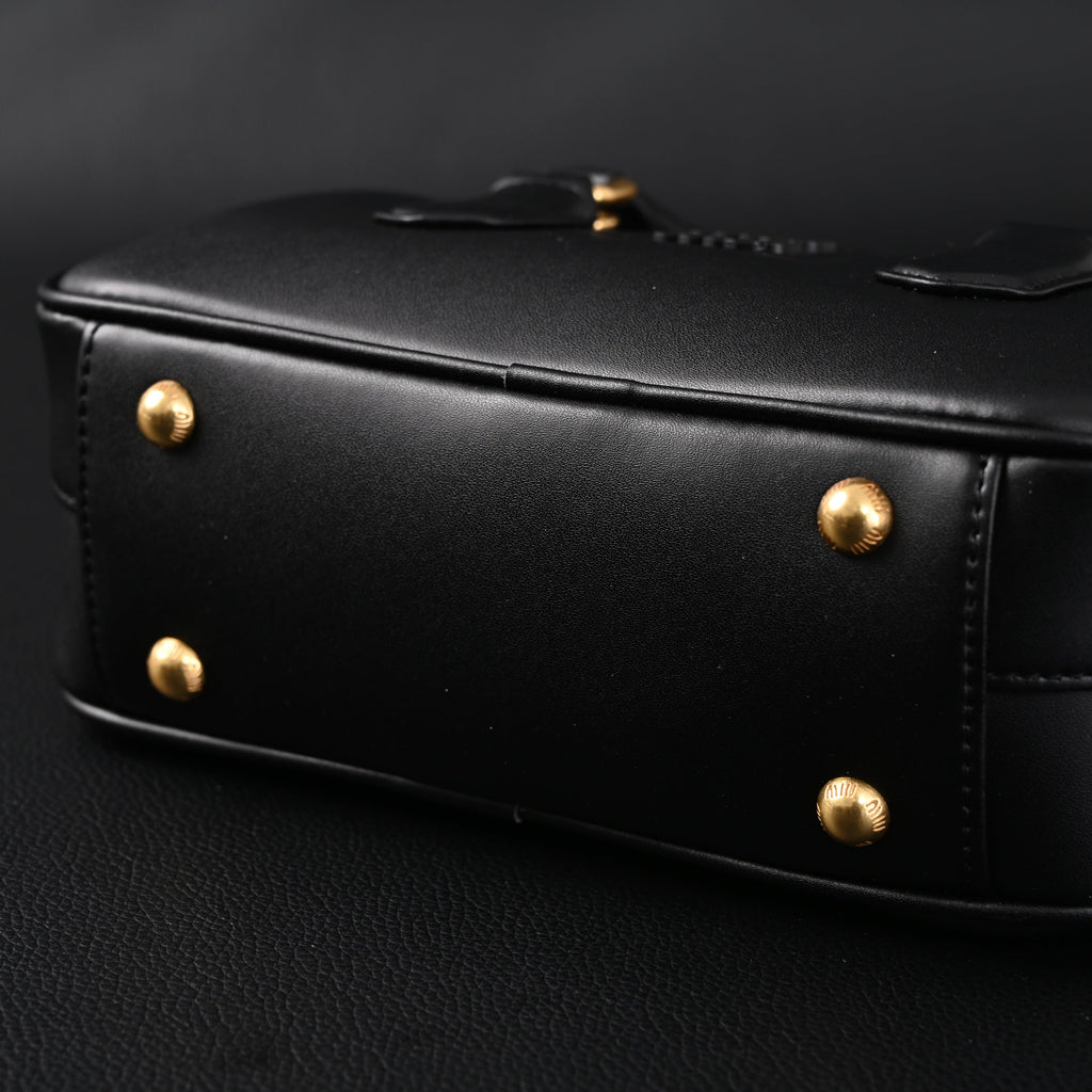 Miu Miu Leather Top Handle Satchel – Classic Black Satchel Bag