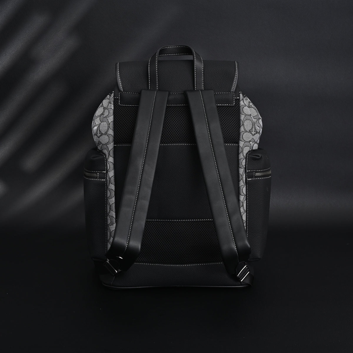 Coach Ch Sprint Backpack – Signature Canvas & Leather - Black / Grey Monogram