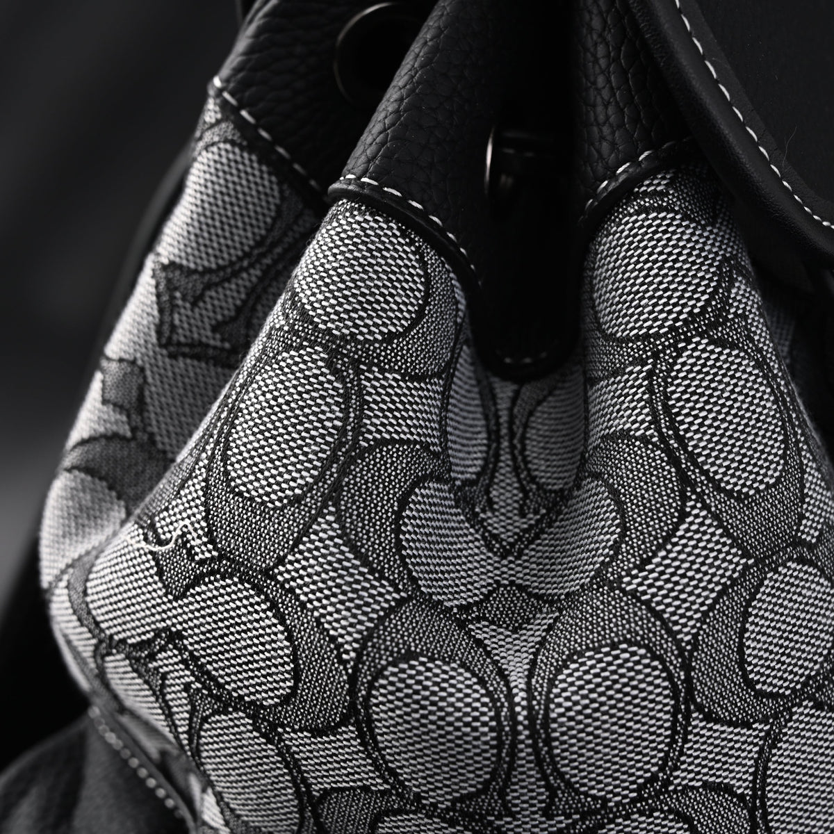 Coach Ch Sprint Backpack – Signature Canvas & Leather - Black / Grey Monogram