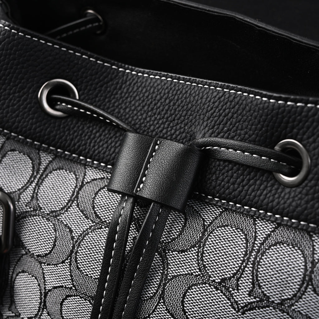 Coach Ch Sprint Backpack – Signature Canvas & Leather - Black / Grey Monogram