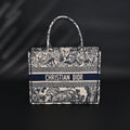 Dior Book Tote Bag – Blue Toile De Jouy Embroidery - Blue with Toile De Jouy Pattern