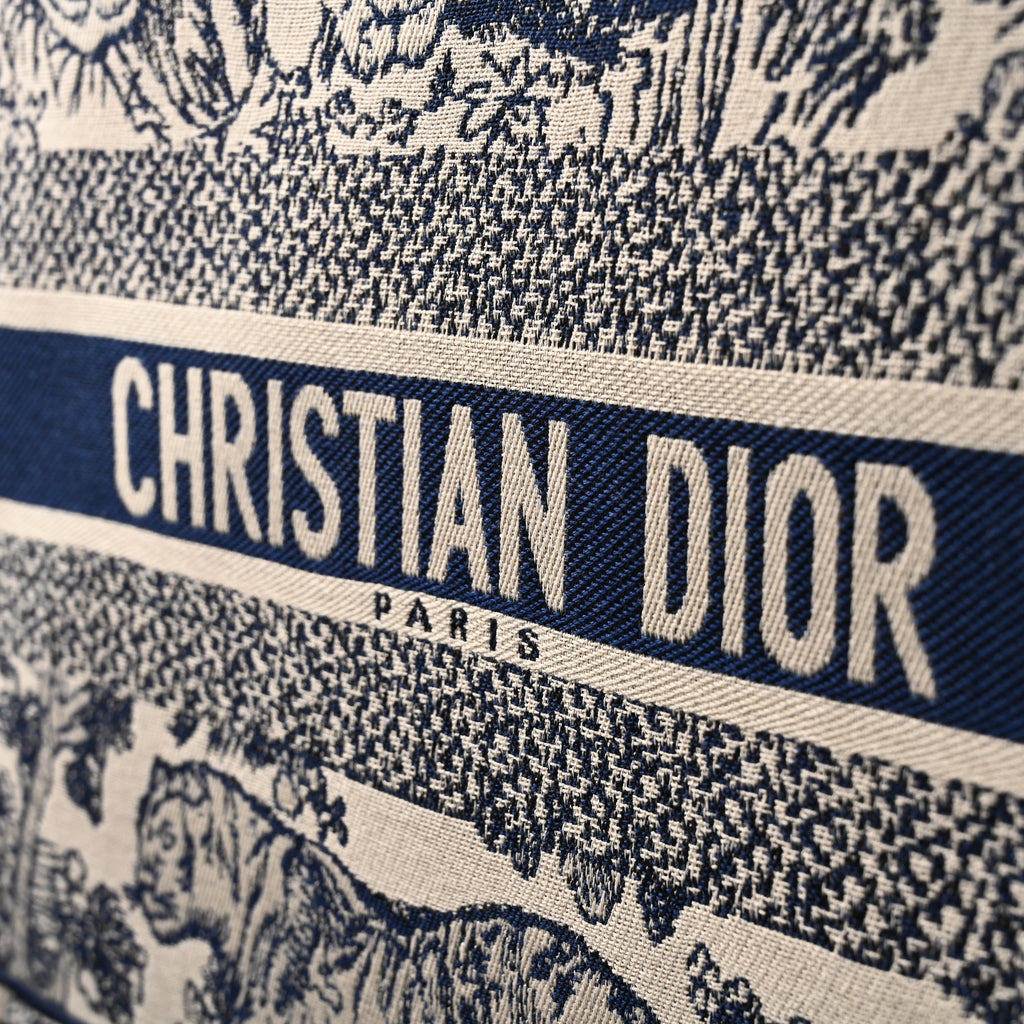 Dior Book Tote Bag – Blue Toile De Jouy Embroidery - Blue with Toile De Jouy Pattern