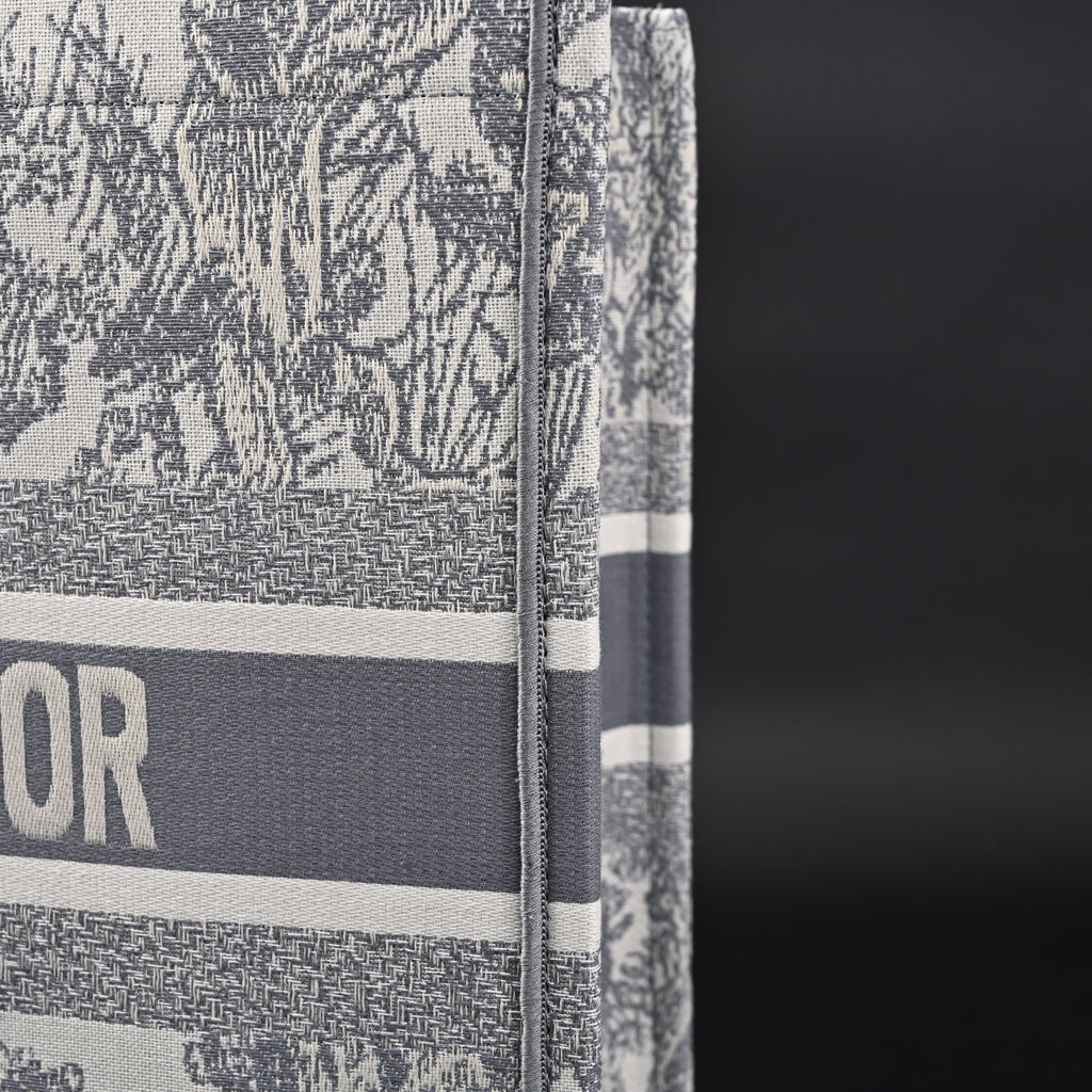 Christian Dior Large Book Tote – Toile De Jouy Embroidery - Classic Grey