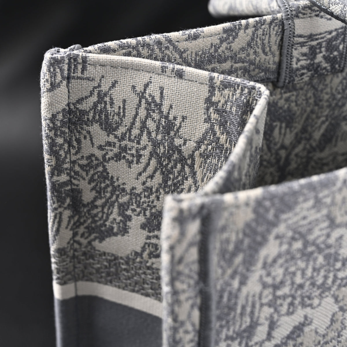 Christian Dior Large Book Tote – Toile De Jouy Embroidery - Classic Grey