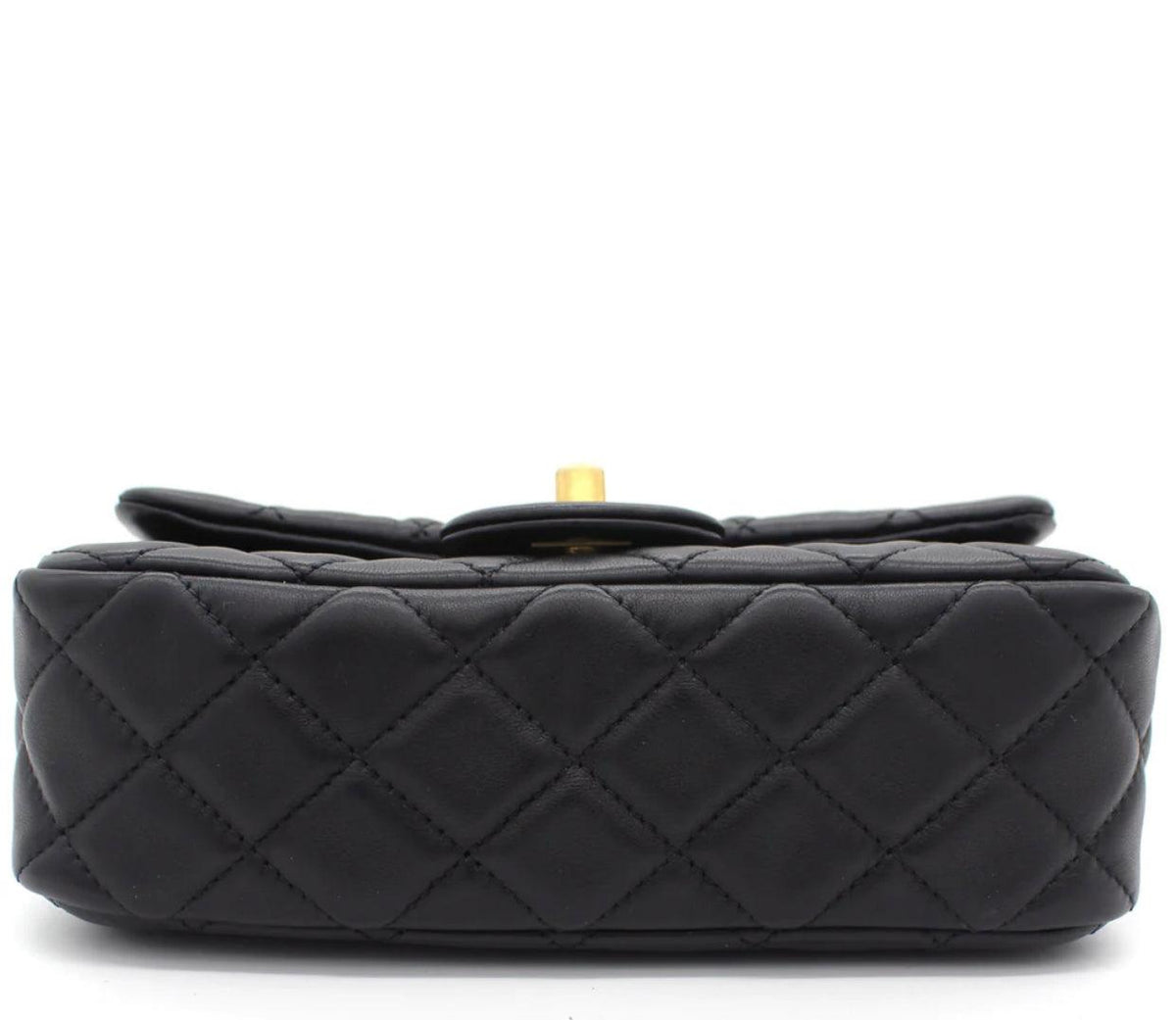 Chanel Pearl Crush Mini Rectangular Flap Bag - Black with Aged Gold-Tone Hardware