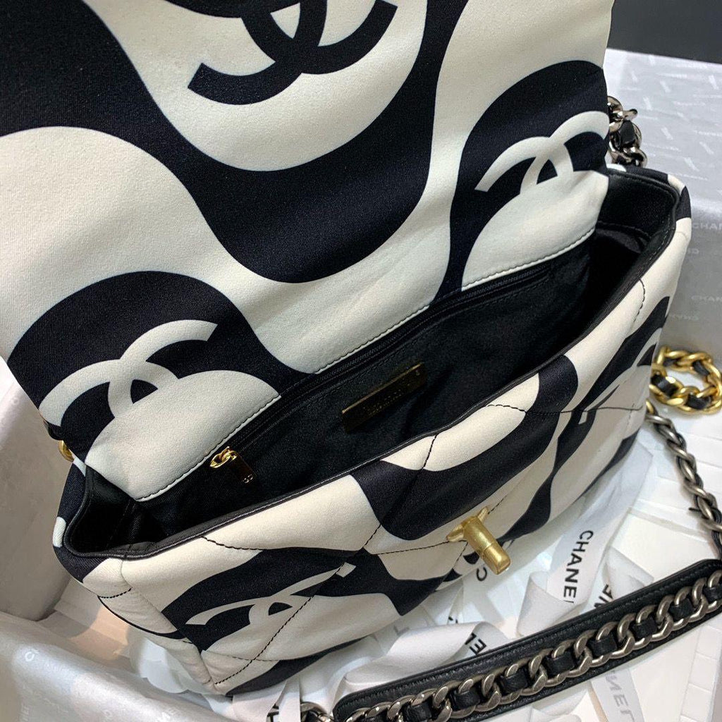 Chanel 19 Flap Bag Medium Black Ecru - Ecru and Black