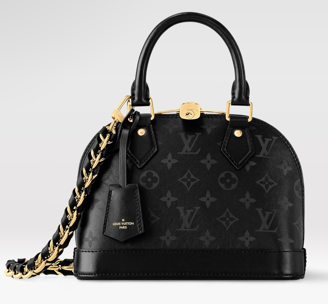 Louis Vuitton Alma BB Monogram Ink Handbag - Black