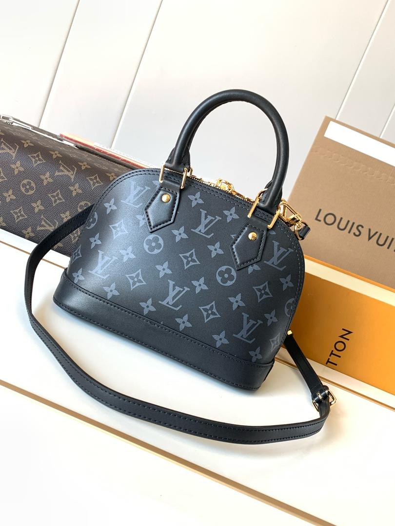 Louis Vuitton Alma BB Monogram Ink Handbag - Black