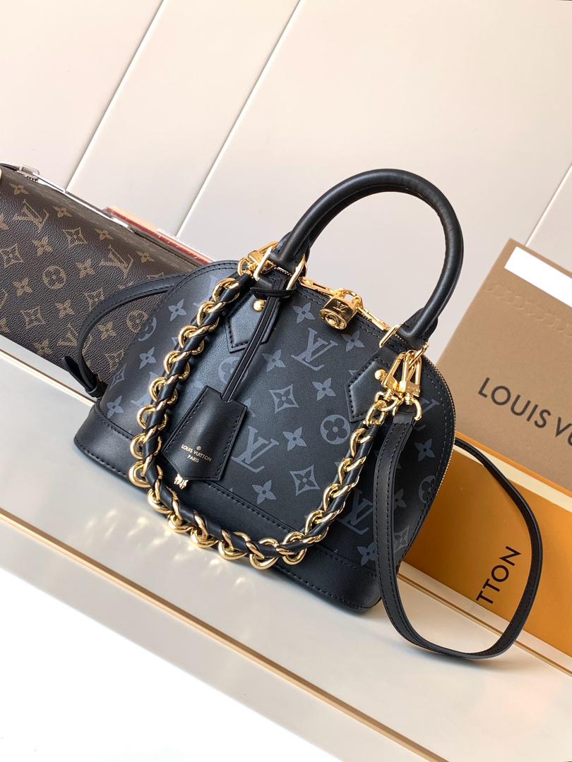 Louis Vuitton Alma BB Monogram Ink Handbag - Black