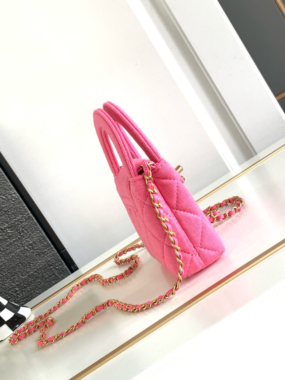 Chanel Mini Nano Jersey Kelly Handbag - Pink