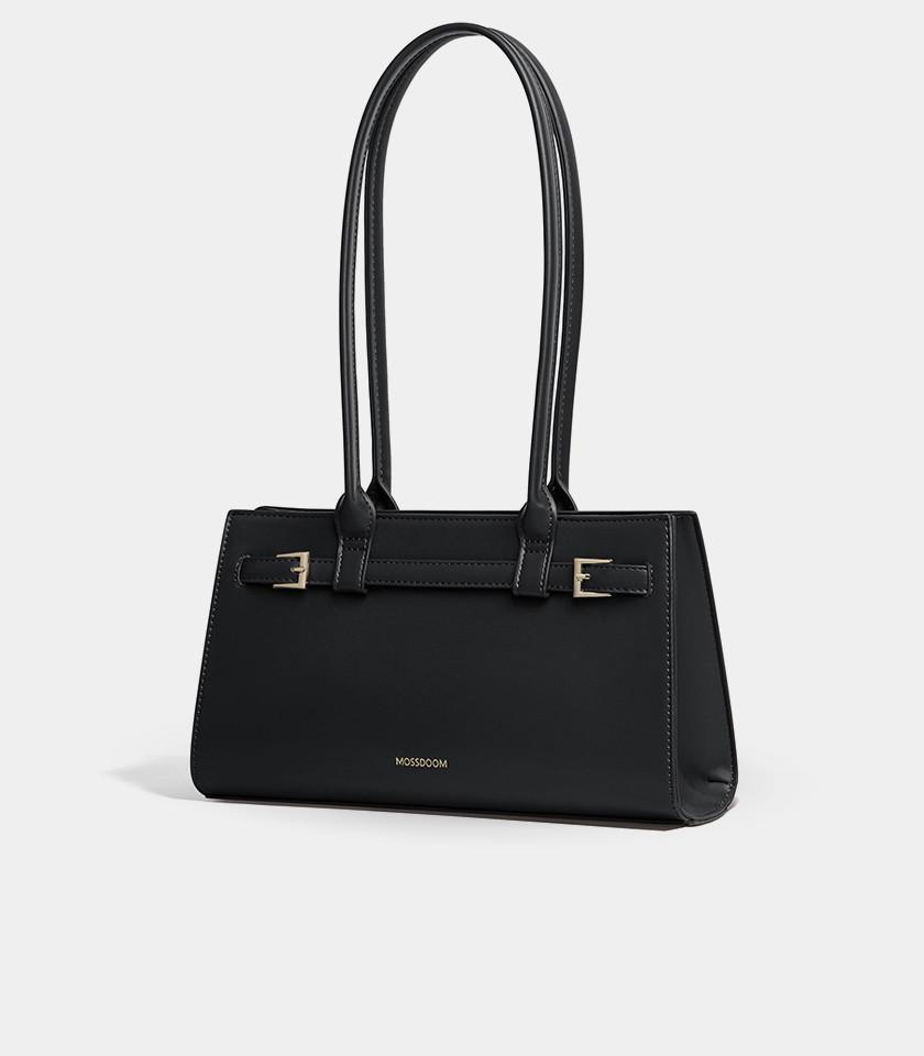 Mossdoom Aurelia Leather Handle Shoulder Bag with Custom Flower Chain