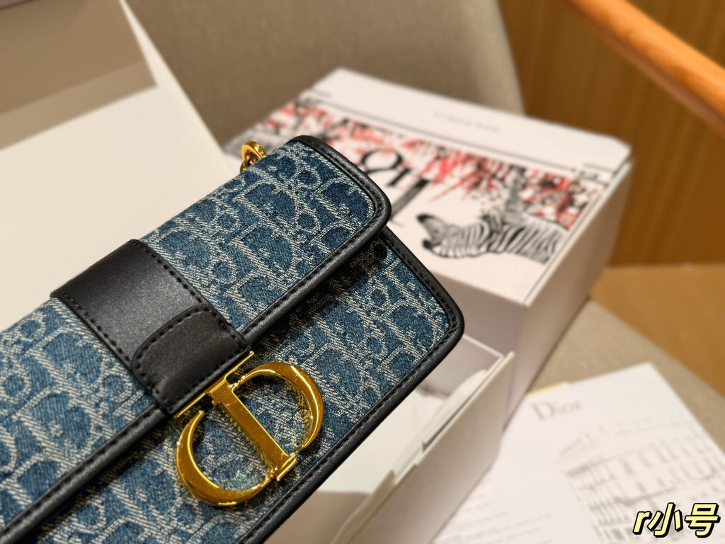 Dior New Fashion Denim Chain Bag - Blue
